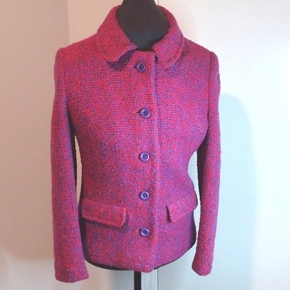 VTG Colette Modes Wool Confetti Boucle Blazer Size 12 - Picture 1 of 8